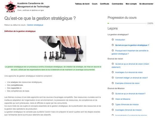 image contenu cours intro management ou gestion d'entreprise formation à distance